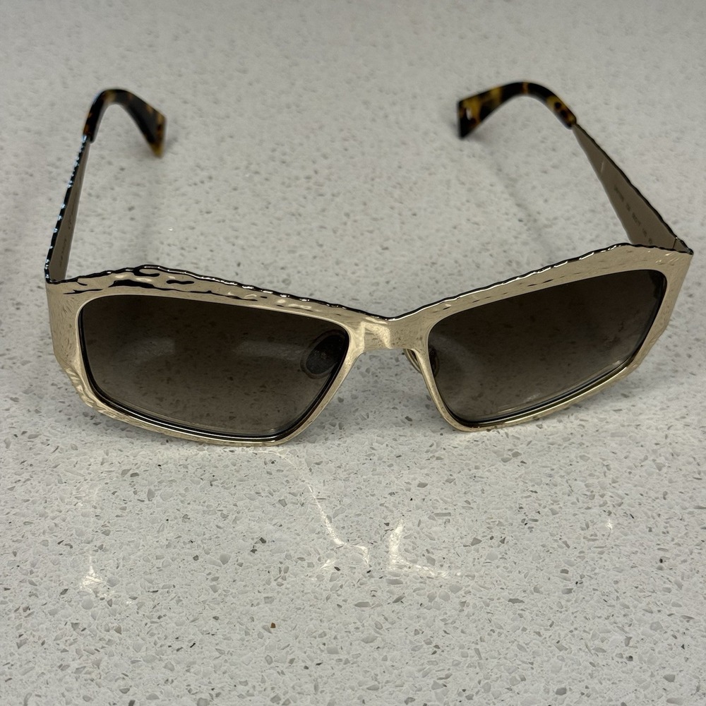 Lanvin Designer Gold Sunglasses for Women Made In Italy New with Box Authentic